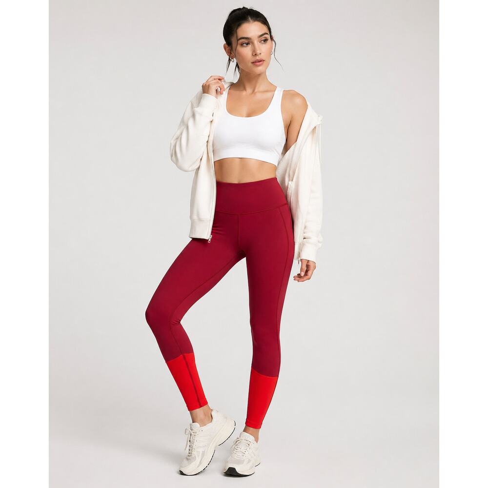 Victoria Sport Burgundy Red Colorblock Leggings Medium Workout Yoga Pants